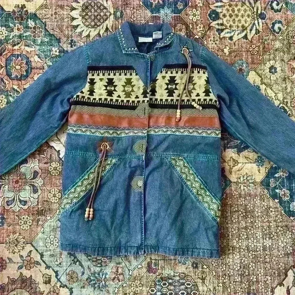 Vintage 220 Hickory Southwestern Denim Coat size M